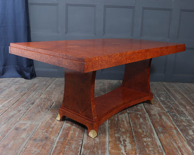 French Art Deco Dining Table in Amboyna, Circa 1925