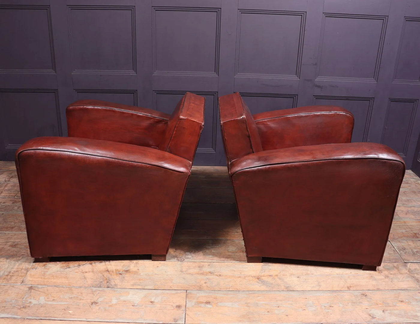 French Leather Club Chairs c1950