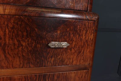 1930s Art Deco Tallboy in Figured Walnut