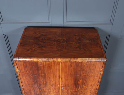 1930s Art Deco Tallboy in Figured Walnut