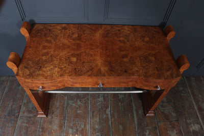 French Art Deco Burr Maple Console Table, c.1930s