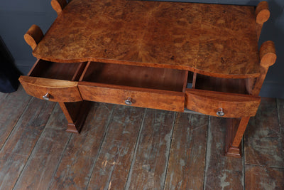 French Art Deco Burr Maple Console Table, c.1930s