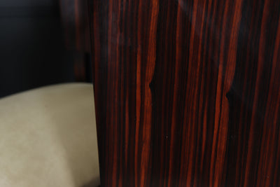 Set of Eight French Art Deco Macassar Ebony Dining Chairs, c.1930s