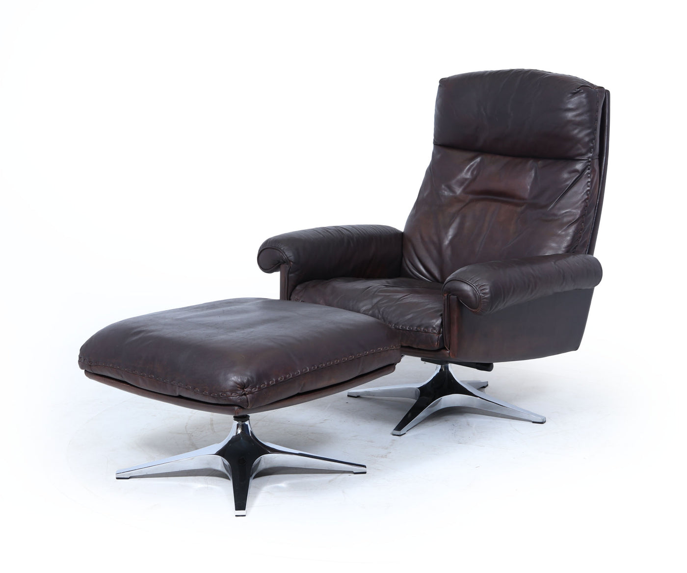 De Sede DS-31 Armchair and Footstool in Leather, Switzerland, c.1970s