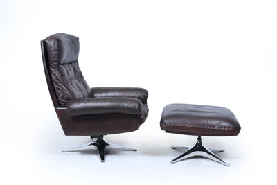 De Sede DS-31 Armchair and Footstool in Leather, Switzerland, c.1970s