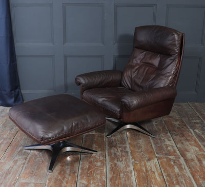 De Sede DS-31 Armchair and Footstool in Leather, Switzerland, c.1970s