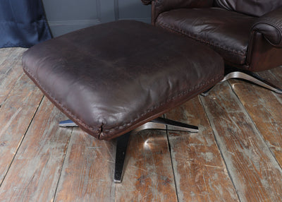 De Sede DS-31 Armchair and Footstool in Leather, Switzerland, c.1970s