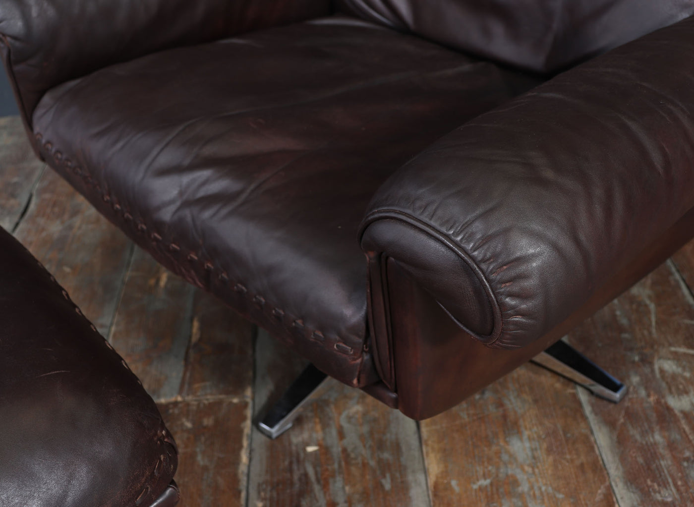 De Sede DS-31 Armchair and Footstool in Leather, Switzerland, c.1970s