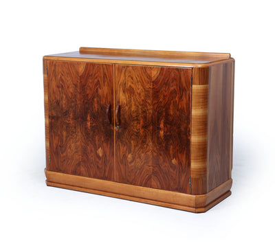 English Art Deco Walnut Sideboard , c.1930s