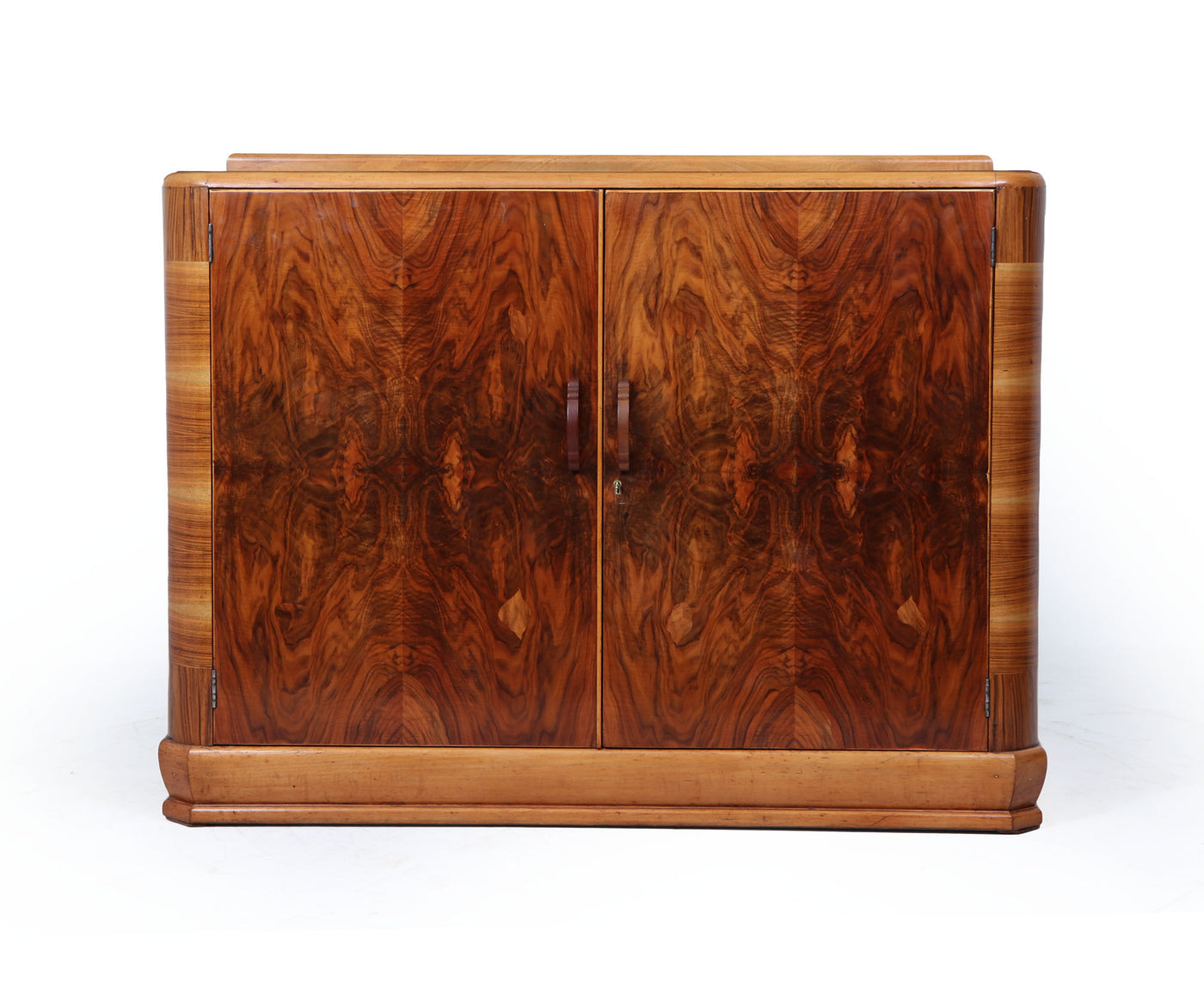 English Art Deco Walnut Sideboard , c.1930s
