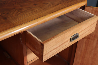 English Art Deco Walnut Sideboard , c.1930s