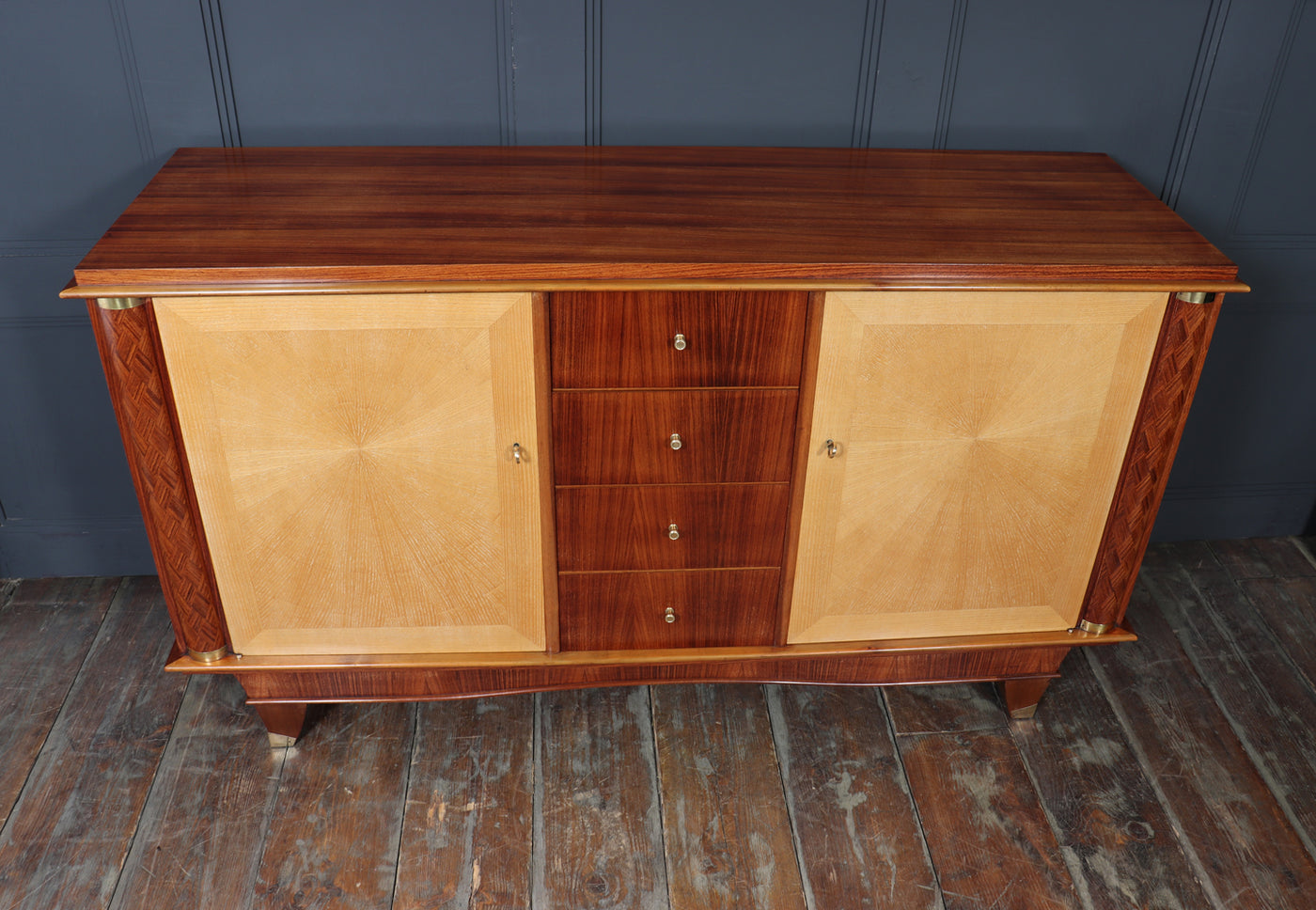 French Art Deco Rosewood and Oak Sideboard