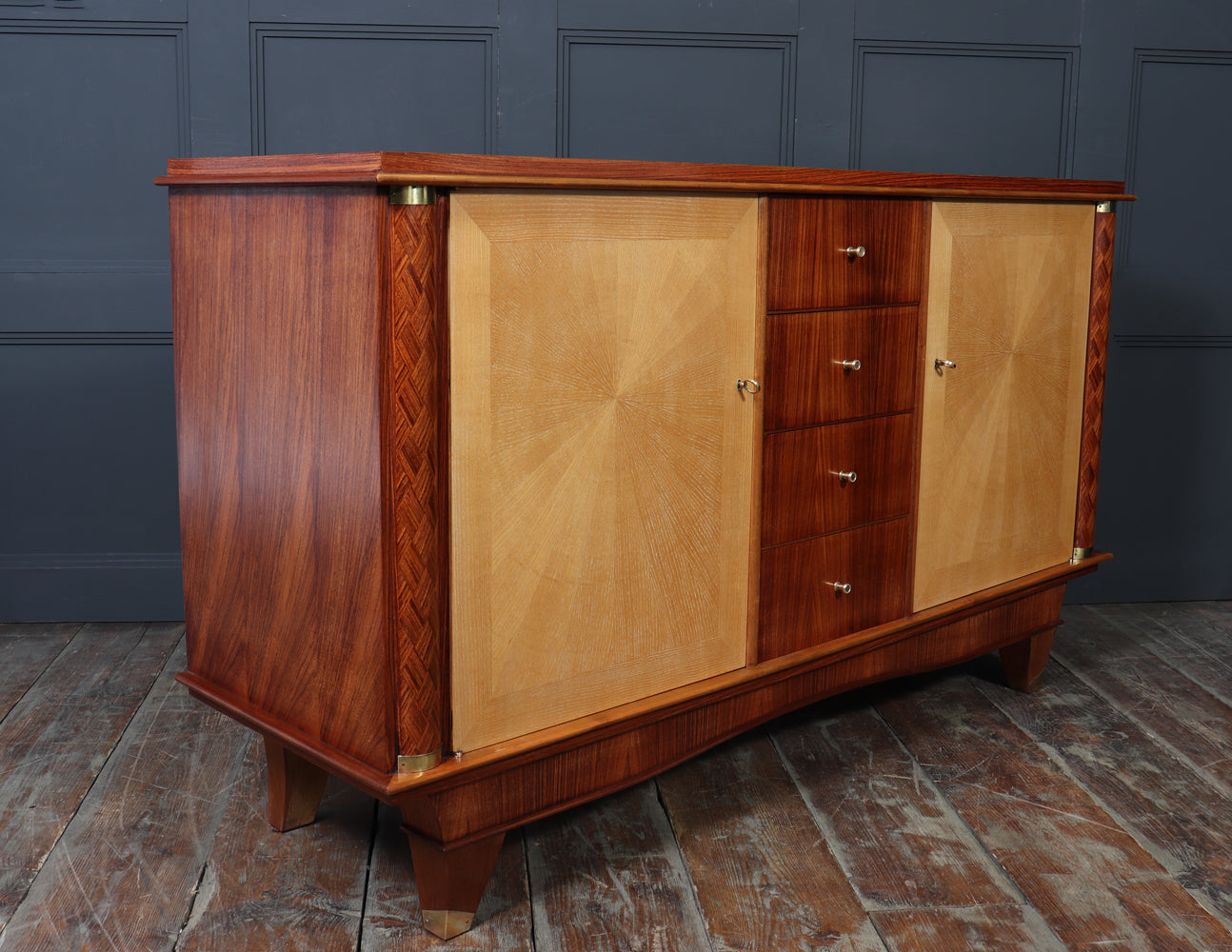French Art Deco Rosewood and Oak Sideboard
