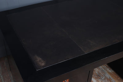 French Art Deco Ebonised Desk with Leather Top
