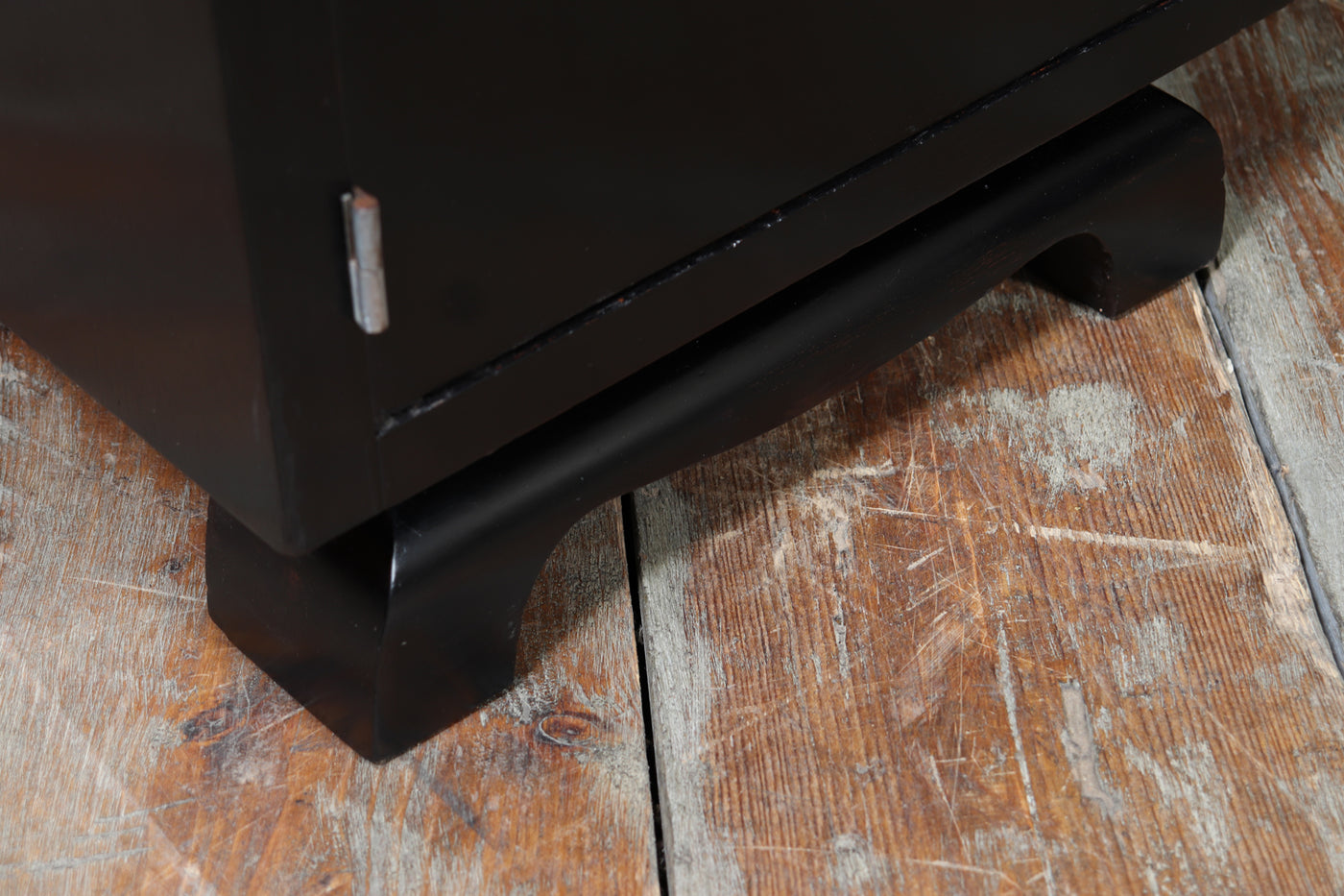 French Art Deco Ebonised Desk with Leather Top