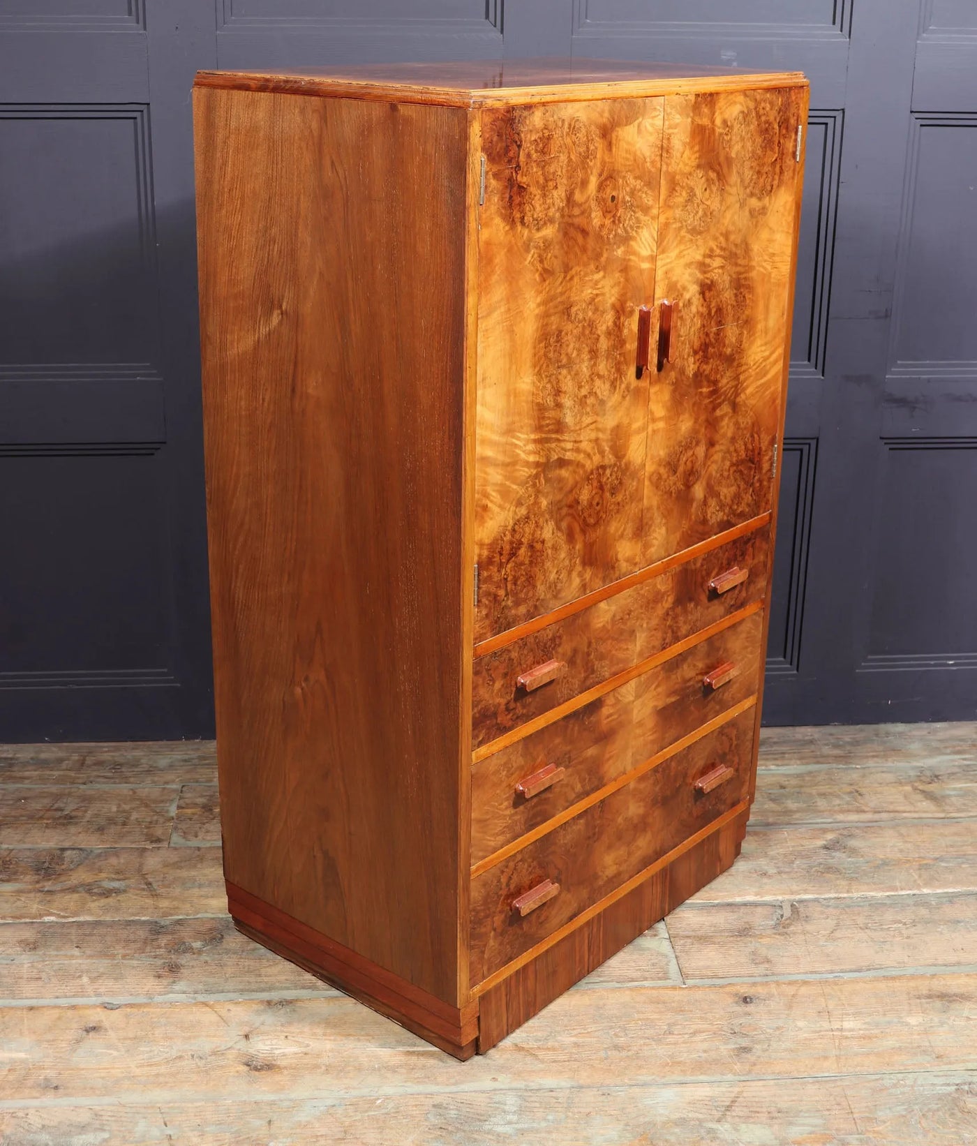 Art Deco Burr Walnut Tallboy