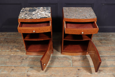 Pair of Art Deco Bedside Cabinets in Amboyna