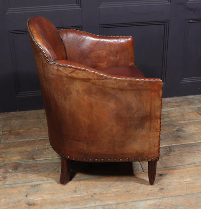 French Art Deco Leather Armchair