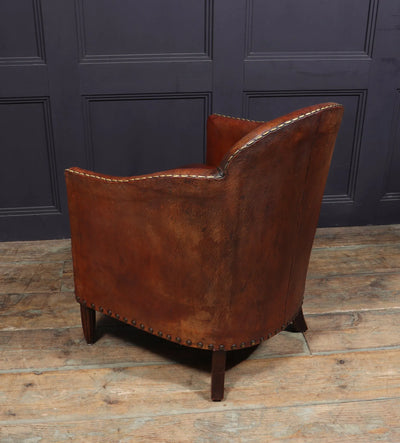 French Art Deco Leather Armchair