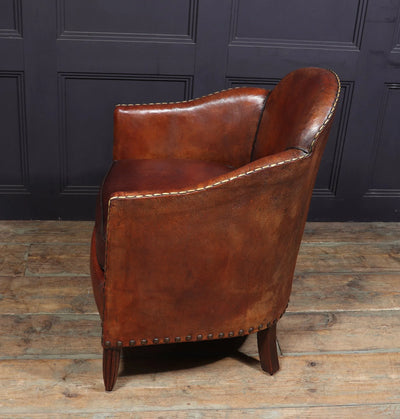 French Art Deco Leather Armchair