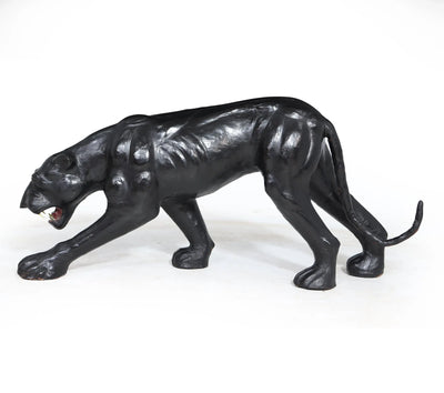 Large Leather Clad Panther Sculpture