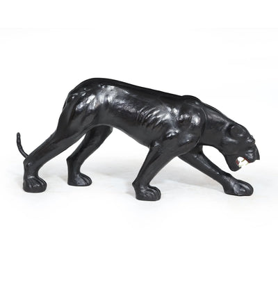 Large Leather Clad Panther Sculpture