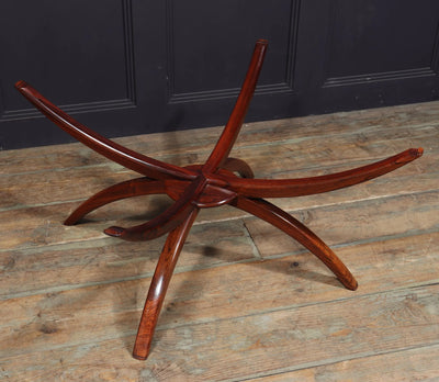 Swedish Mid Century Rosewood and Marble Spider Coffee Table