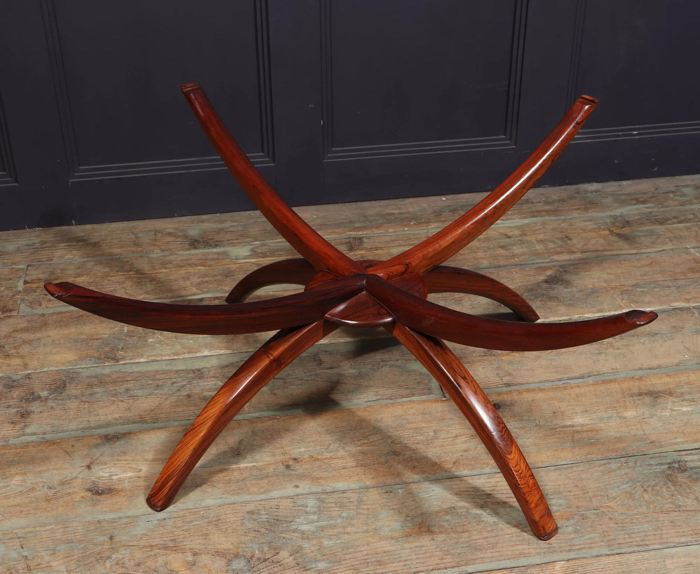 Swedish Mid Century Rosewood and Marble Spider Coffee Table