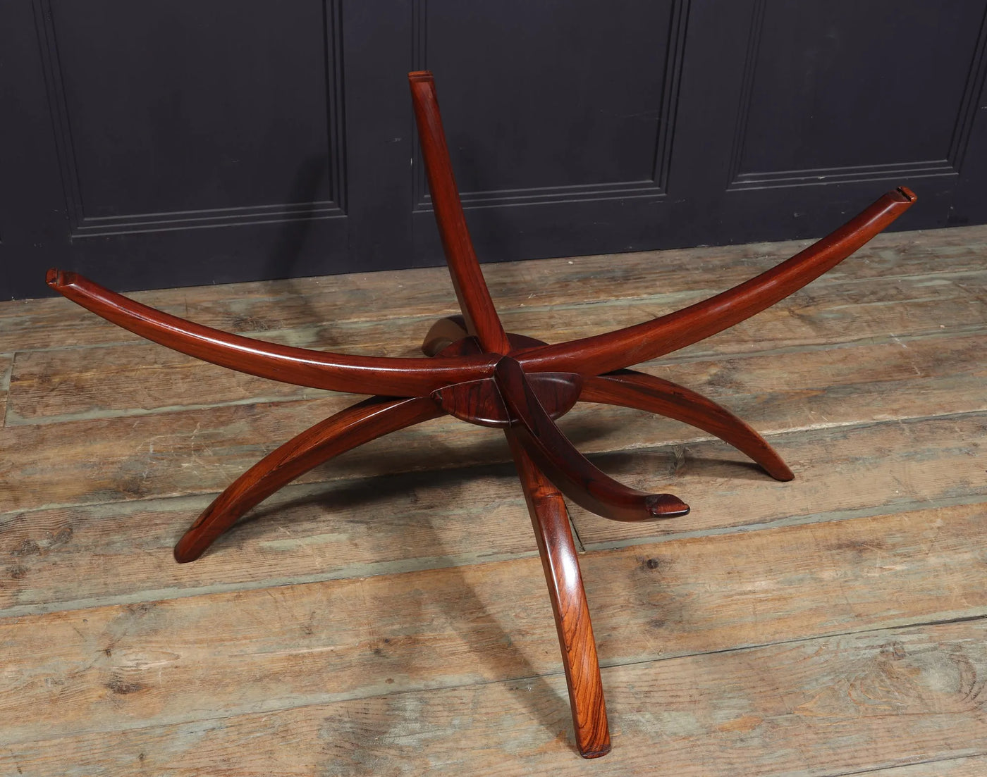 Swedish Mid Century Rosewood and Marble Spider Coffee Table