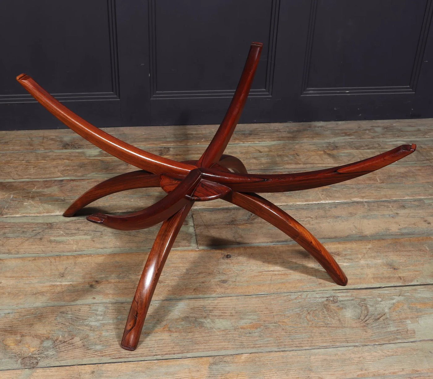 Swedish Mid Century Rosewood and Marble Spider Coffee Table