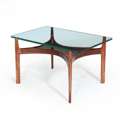 Danish Rosewood and Glass Coffee Table by Sven Ellekar