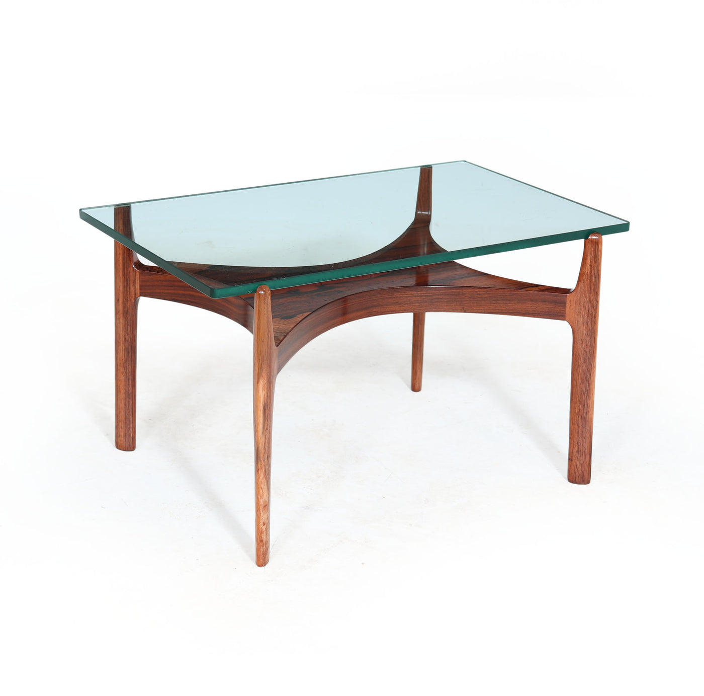 Danish Rosewood and Glass Coffee Table by Sven Ellekar side
