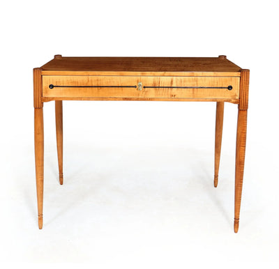 French Art Deco Writing Desk in Sycamore front