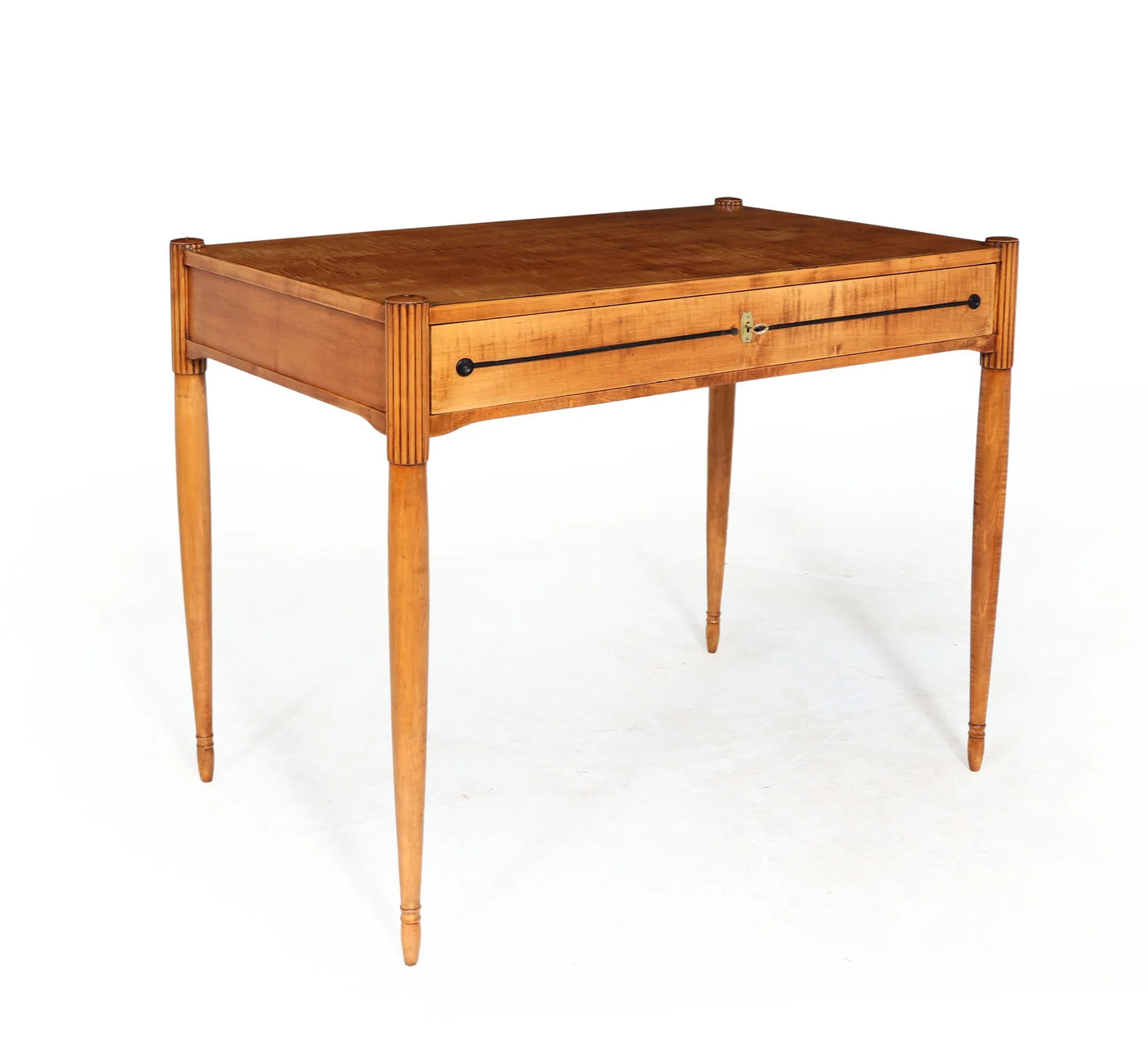 French Art Deco Writing Desk in Sycamore side