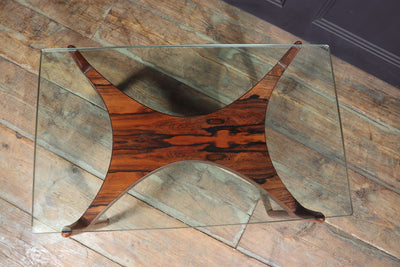 Danish Rosewood and Glass Coffee Table by Sven Ellekaer