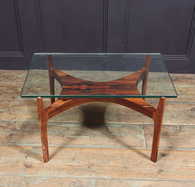 Danish Rosewood and Glass Coffee Table by Sven Ellekaer
