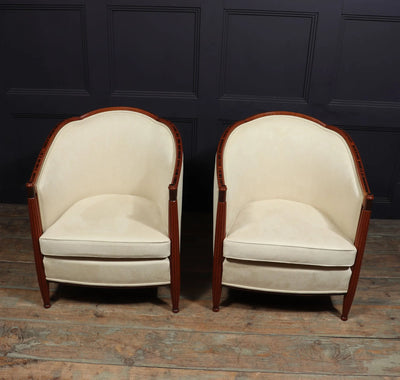 Pair of French Art Deco Armchairs Macassar Ebony