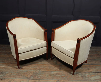 Pair of French Art Deco Armchairs Macassar Ebony