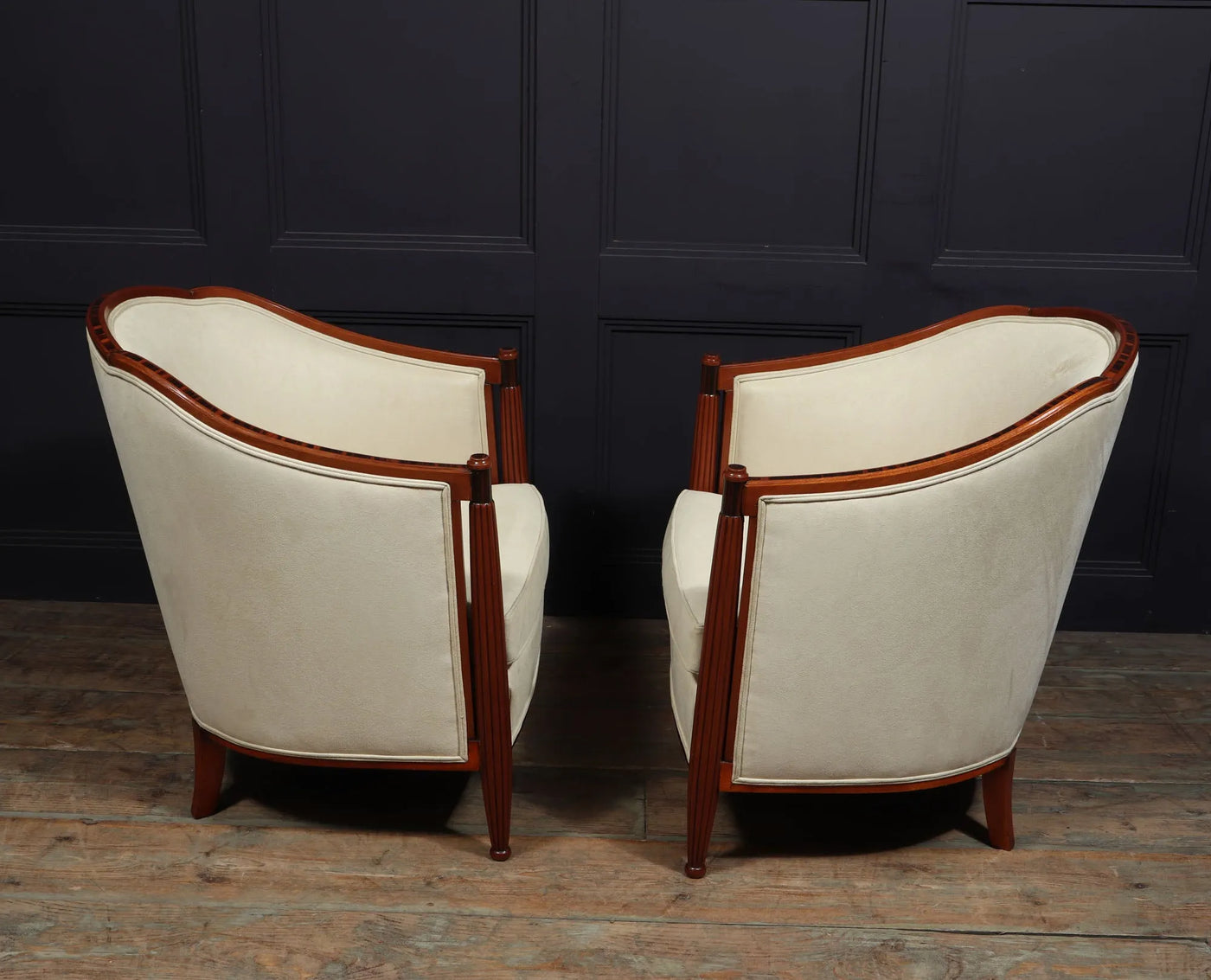 Pair of French Art Deco Armchairs Macassar Ebony