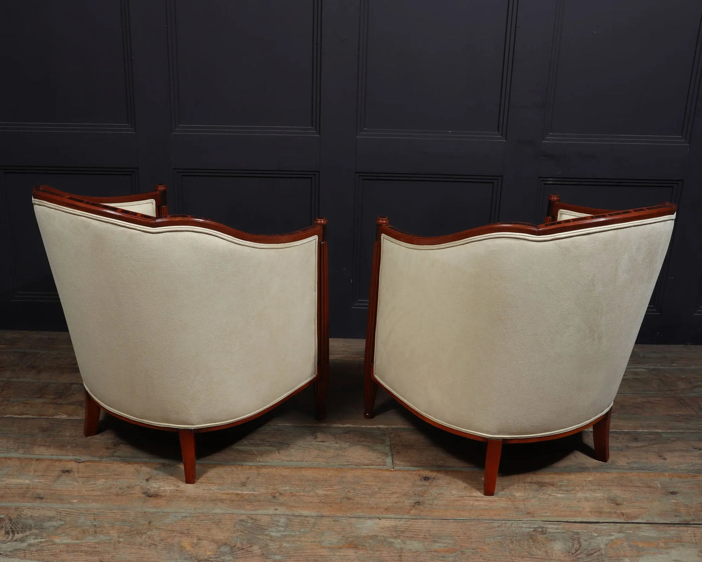 Pair of French Art Deco Armchairs Macassar Ebony