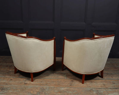 Pair of French Art Deco Armchairs Macassar Ebony