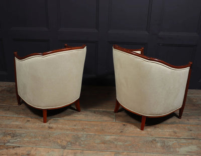 Pair of French Art Deco Armchairs Macassar Ebony