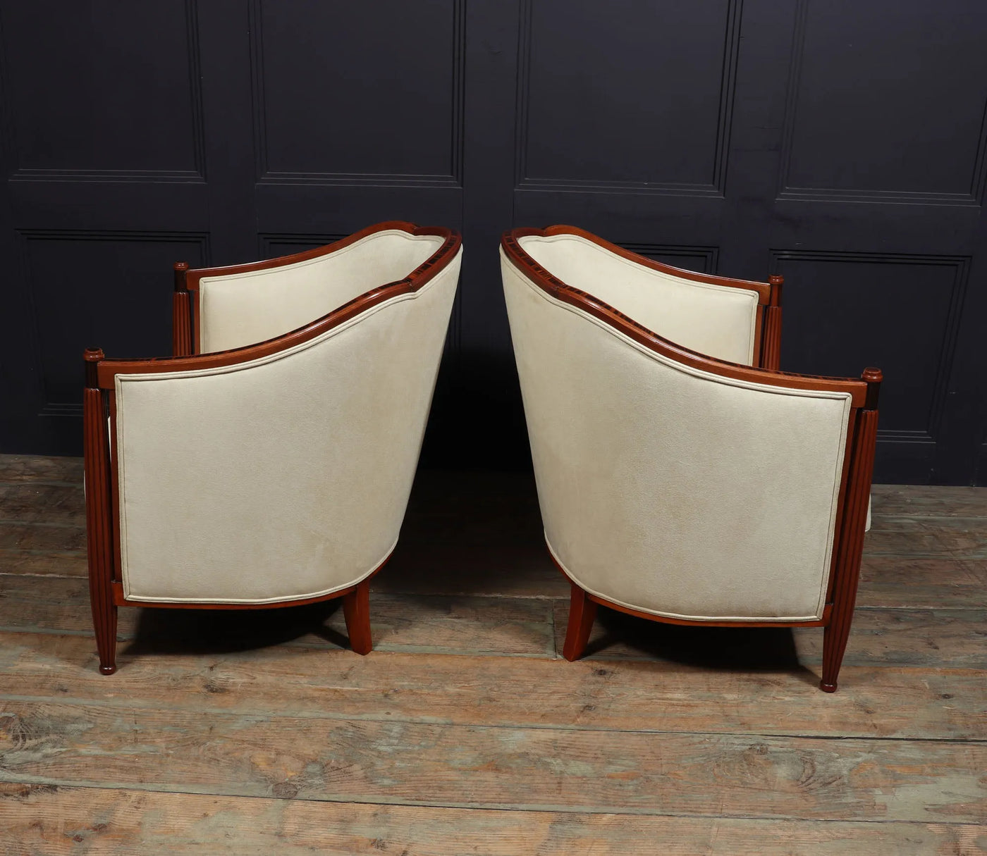 Pair of French Art Deco Armchairs Macassar Ebony