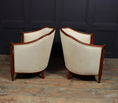 Pair of French Art Deco Armchairs Macassar Ebony