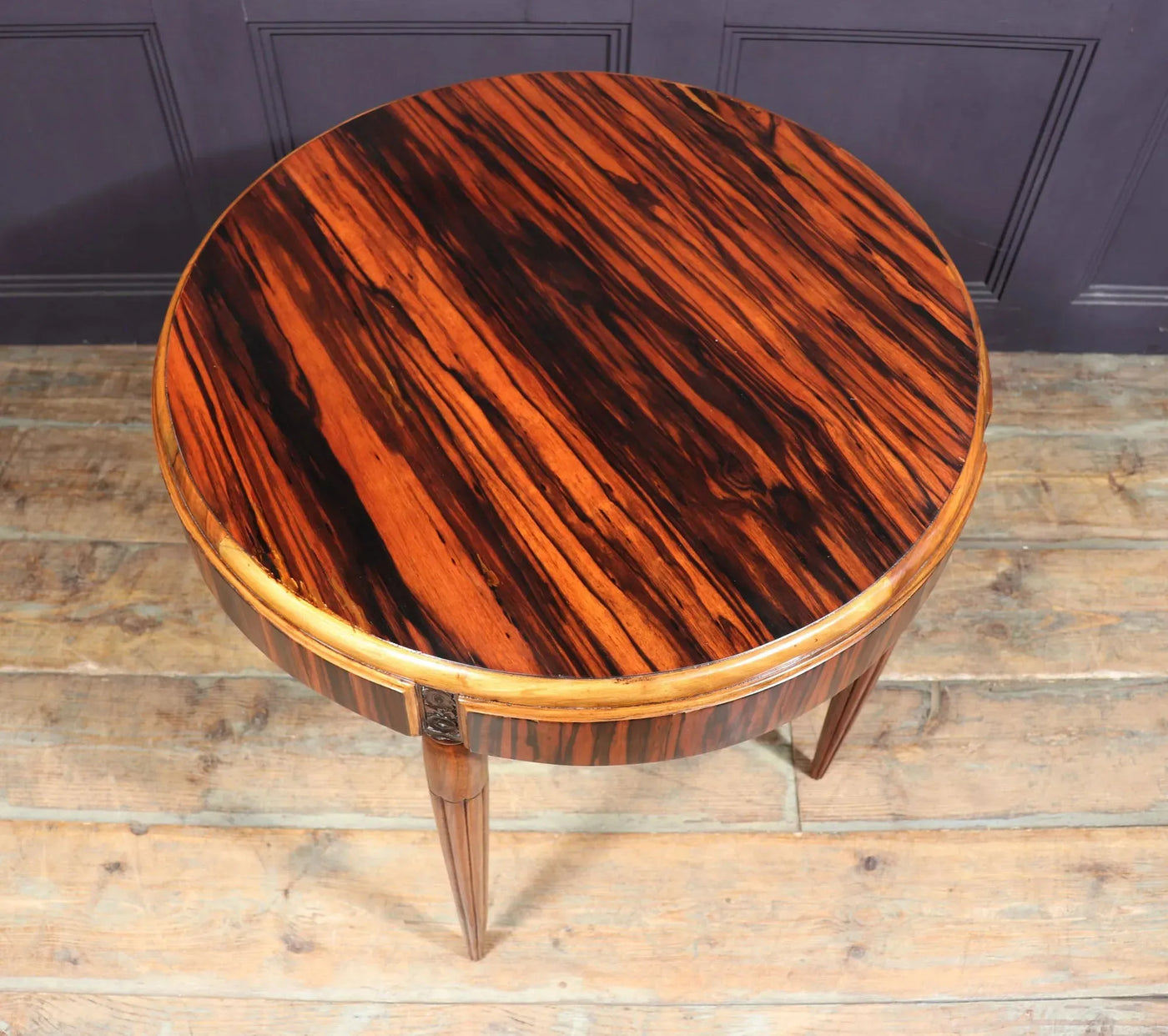 French Art Deco Table in Macassar ebony and Walnut