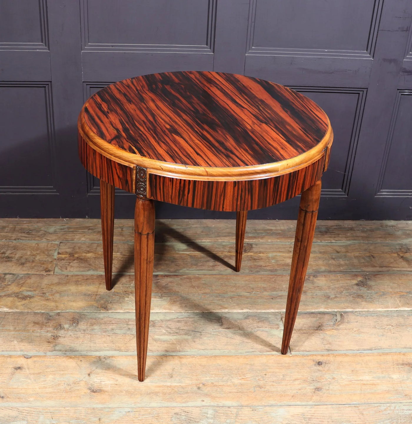 French Art Deco Table in Macassar ebony and Walnut