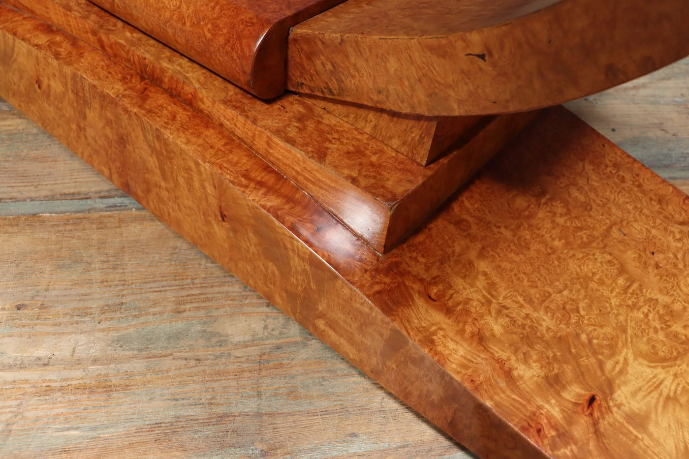 Pair of French Art Deco Console Tables in Amboyna