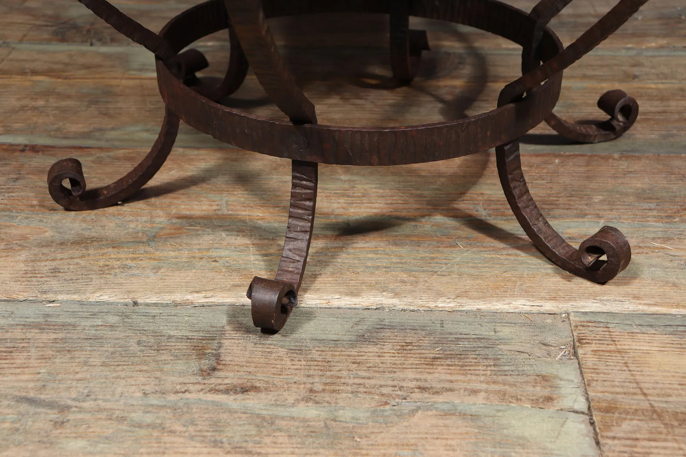 French Art Deco Wrought Iron and marble Coffee Table