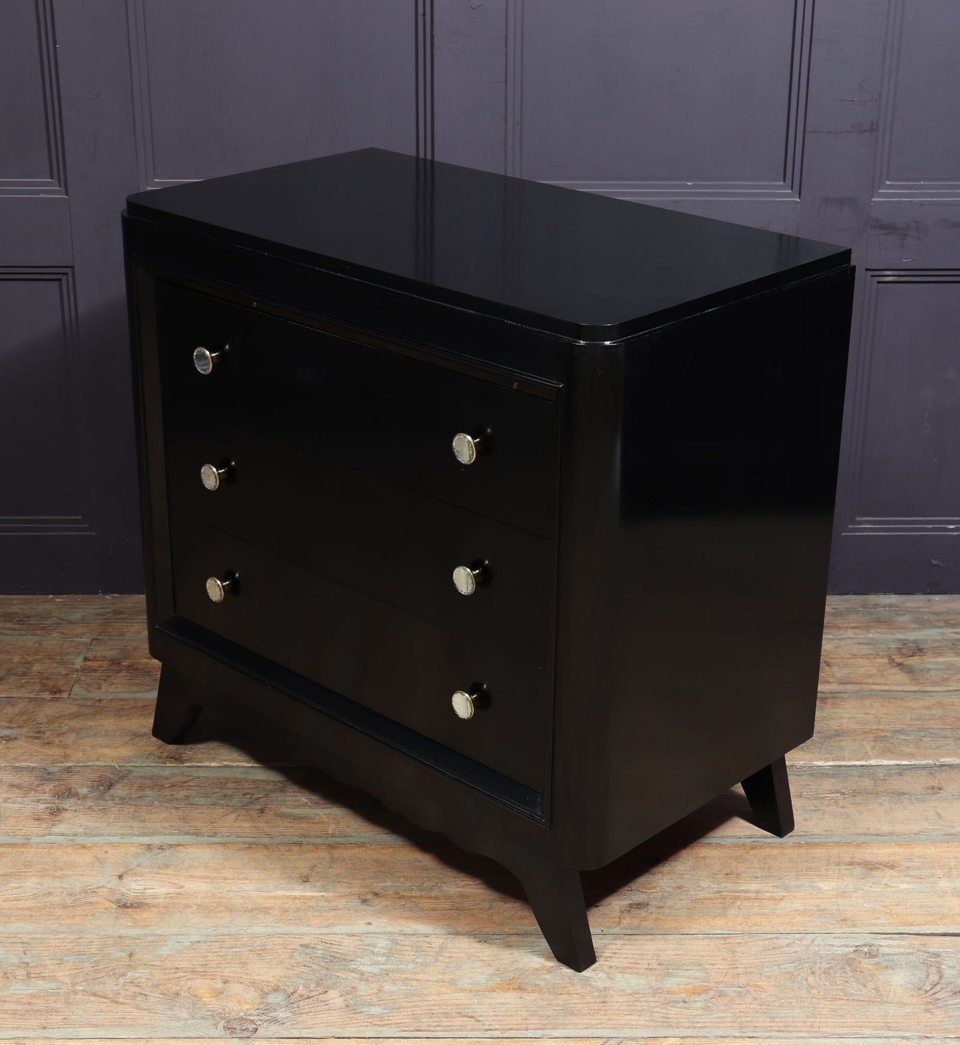 French Art Deco Black Chest of Drawers