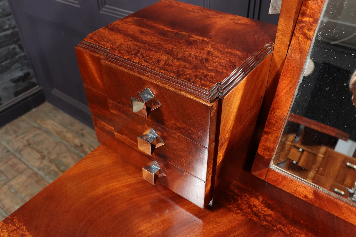 French Art Deco Dressing Table in  Walnut